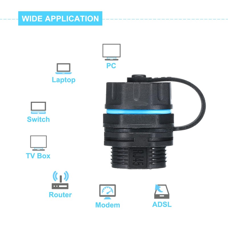 sourcing map RJ45 Panel Mount Coupler, IP68 Shielded Industrial Panel