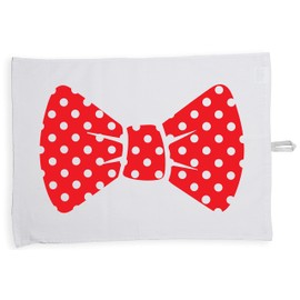 Hippowarehouse Polka Dot Bow Tie (Printed at The Top) Tea Towel Eco Printed Dish Cloth Kitchen accessory 50cmx70cm 100% Cotton