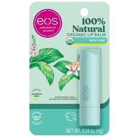 eos (1) Bálsamo labial orgánico y duradero, cuidado de los labios – menta dulce, aceites orgánicos nutritivos, manteca de karité