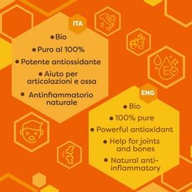 ERBOTECH Curcuma Organic Capsules, 200 g Pack, Approx. 280 Capsules, 100% Pure and Organic, Concentrated and No Additives, Natural Dietary Supplement, Vegan