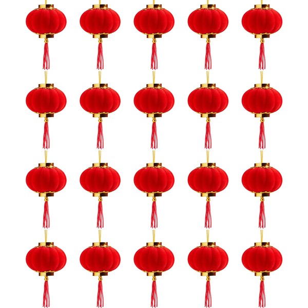 Eterspr Pack of 20 Mini Red Lanterns, New Year Party