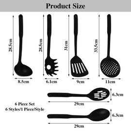 6-Piece Cookware for the Kitchen, Household Helper, Non-Stick Nylon Mixing Spoon, Cooking Spatula, Strainer with Long Handle, Mixing Spoon with Long Handle, Kitchen Utensil Set