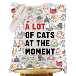 WZMPA Cute Cat Tote Bag Cat Lover Gift A Lot Of Cats At The Moment Reusable Grocery Bag Kitten Merchandise (A lot of Cats TG)