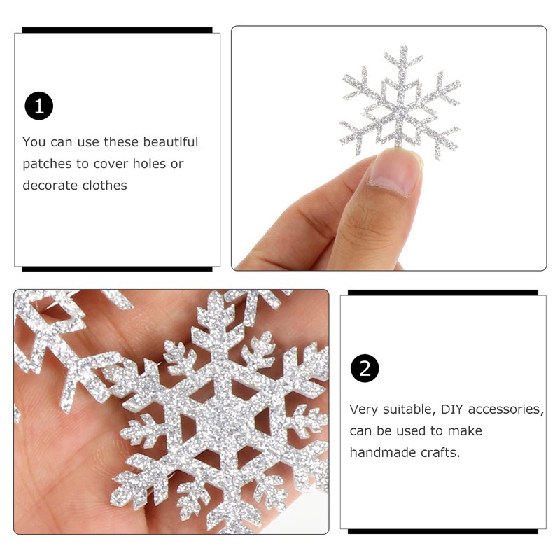 Artibetter 30Pcs Snowflake Patches christmas themed Ironing On appliques DIY