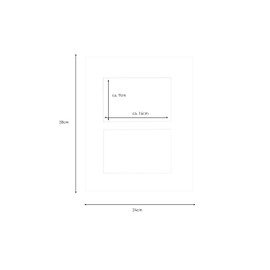 nielsen Passepartout Premium Cardboard 2.5 mm External Format 24 x 30 cm for 2 Pictures 10 x 15 cm Light White