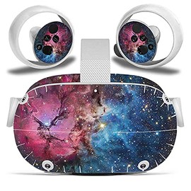 FOTTCZ Vinyl Skin Sticker for Oculu Quest 2 VR Headset & Controllers Only, Decal Protect Virtual Reality Set Cover - Binary Nebula