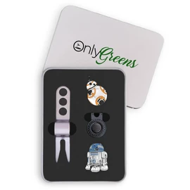Golf Ball Marker Gift Set - Droids (Markers + Hat Clip + Divot Tool (Gift Tin))
