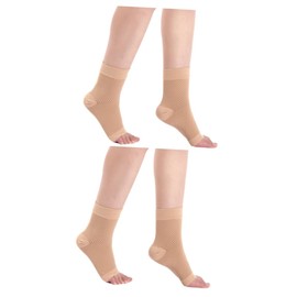 FOMIYES 2 Pairs Breathable Ankle Support Socks for Men Women Compression Socks Plantar Relief Size L/xl