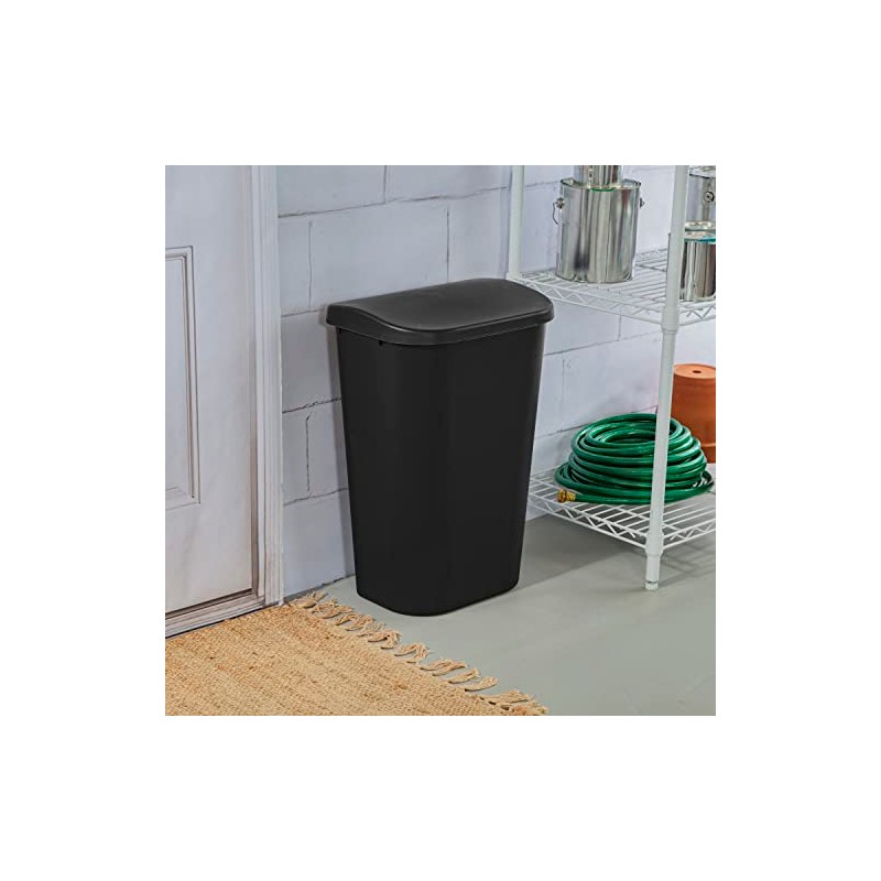 Sterilite 11.3 Gallon Lift Top Wastebasket with Lid, Large Trash