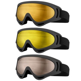 SixYard Ski Goggles, Motorcycle Goggles, 3 Pack Snowboard Snow Goggles for Men Women Adult Youth (Style 8)