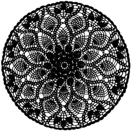 Phantomon Lace Doilies Table Placemats Handmade Crochet Cloth Round Coasters Cotton Doilies for Tables, Sofa Cover, Waterlily Pattern, 20Inch (Black)