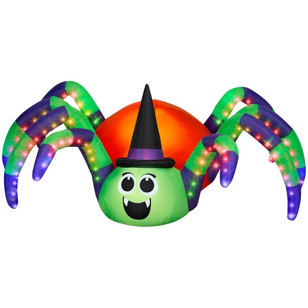 Airblown Halloween Light-Animated Lightshow Head Turning-Rainbow Wave-Friendly Spider-LG