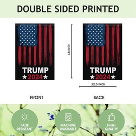 Mugod Trump Vance Garden 12.5 x 18 Inch Vertical Double Sided, USA Flag American President Election Vote Yard Outdoor Decoration