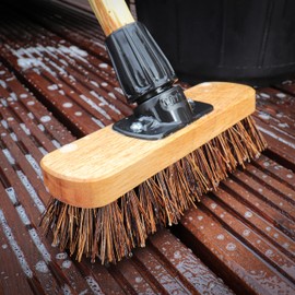 COTTAM Deck Scrubbing Brush | Deck Scrubber | 8 Inch | With Easy Broom Shank Connector - No Tools Required!