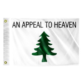 PLAIEI An Appeal To Heaven Boat Flag 12x18 Inches Double Sided 3Ply Small Honor History American Revolution Liberty Pine Tree Boat ATV Flag With 2 Brass Grommets For Prayer Room Churches Patriotic