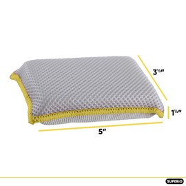 Microfiber Dish Sponge – Non-Scratch Kitchen Scrubber, Heavy-Duty Household Cleaning Tool, Multi-Purpose Cleaning Supplies, Pack of 3