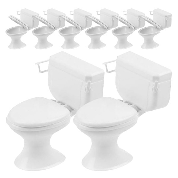 JECOMPRIS 8pcs Doll House Toilets: Mini Toilets 1/12 Scale Toilet