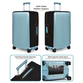 Travelkin Clear Luggage Cover Protectors For Suitcase Transparent TPU Suitcase Cover Protector Fit 18-32 Inch Luggage
