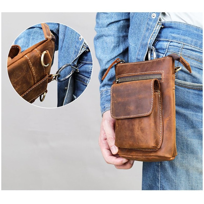 Chaiclo Casual Vintage Catavilla Belt Shoulder 3-Way Retro Genuine Leather