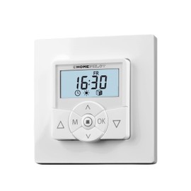 HOMEPILOT Zeitschaltuhr premium | cleverer Rolladenschalter mit Timer | Steuerung von Rollladenmotor & Rohrmotor, inkl. Tages- & Wochenprogramm, Astrofunktion, Anschluss für Sonnensensor, Weiß