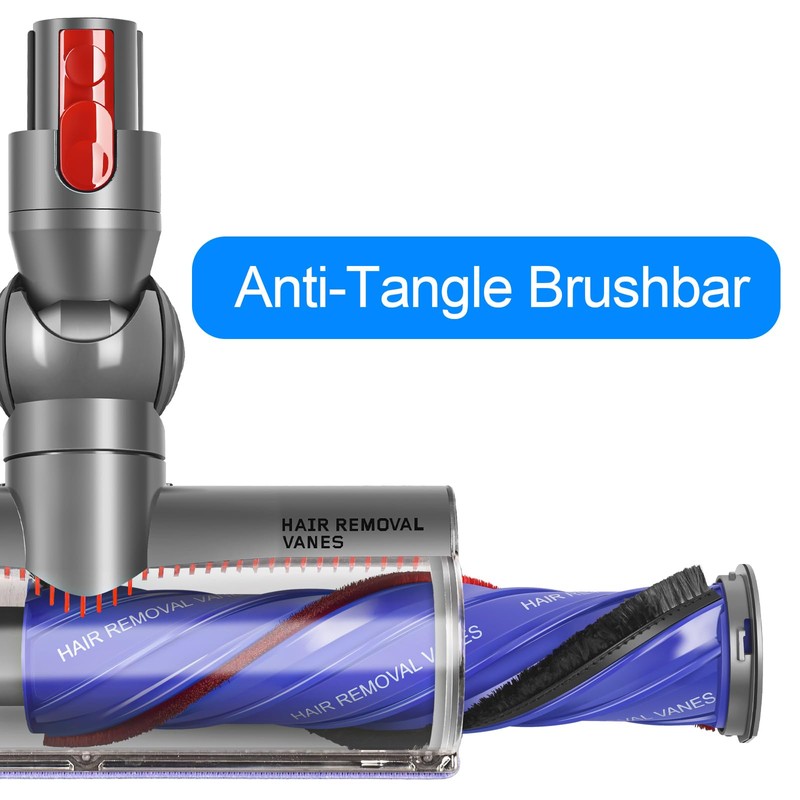FUNTECK Anti-Tangle Brush Bar with End Cap for Dyson Motorbar