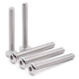 Glvaner M6-1.0 x 80mm (10 sets) Flat Head Hex Socket Cap Screws and Nuts, 304 Stainless Steel 18/8 Binding Screws with Lock nuts, Full Thread, Furniture Screws Projects