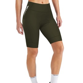 Lo.gas Cycling Shorts Women Padded Bike Shorts Womens with Padding 3D Gel Pad Bicycle Biking Shorts High Waist Ergonomic, Pitch Green, X-Small