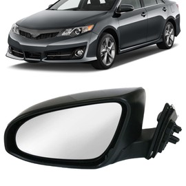 UPPARTS Side Mirror Compatible With 2012 2013 2014 Toyota Camry LE XLE L LE SE Sedan - Driver Side Includes Clear Glass, Housing, Cover - Paintable, Heated, Power Glass, Manual Fold
