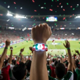Pulsera Led Mexico Futbol Fan Apoyo Fiesta Deportiva Luz