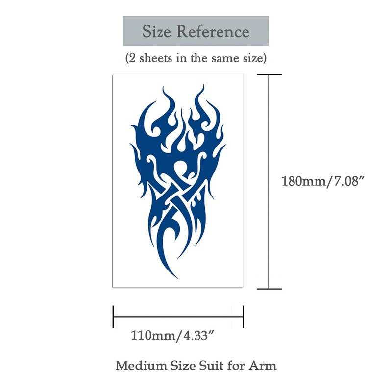 Oottati 2 Sheets Semi Permanent Waterproof Temporary Tattoos, Lasts 1-2
