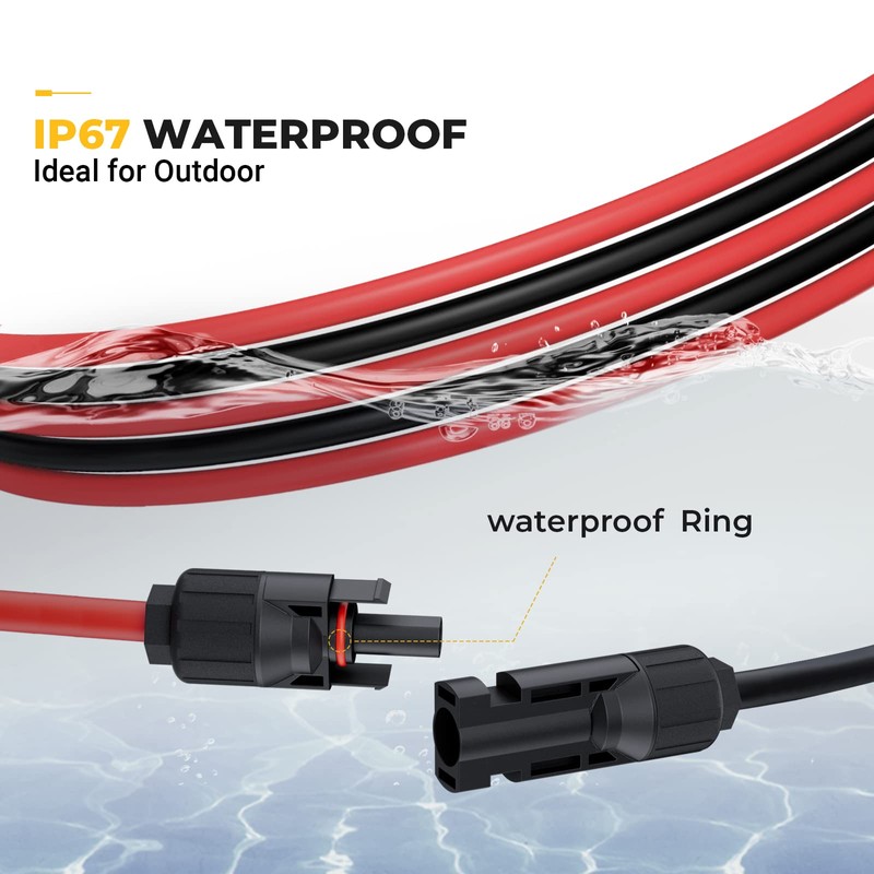 BougeRV 10 Feet 10AWG Solar Extension Cable with Female and