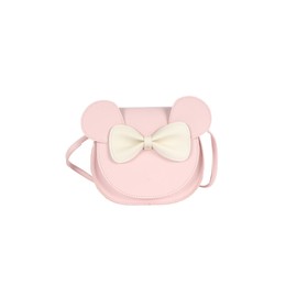 PORRASSO Shoulder Bag with Bow Small Girls Shoulder Bag Cute Handbag Messenger Bag PU Leather Crossbody Bag, pink, messenger