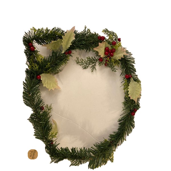 Merry Kitschmas 4 Ft Wire Pine Garland With Holly Berries