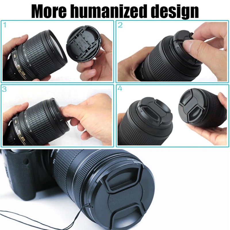 Front Lens Flap Set with Strap for D3000 D3100 D3200