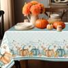 Thanksgiving Disposable Tablecloths,2 Pack Blue Pumpkin Maple Thanksgiving Plastic Table
