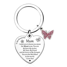 Ehuixinsheng Best Mum Keyring,Mothers Day Birthday Gifts From Son Daughter Mother Mummy Gifts Mom Christmas Presents For Mothers Gifts Ideas I Love You