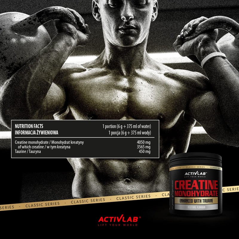 Activlab Creatine Monohydrate | 300g | 50 Servings | Natural