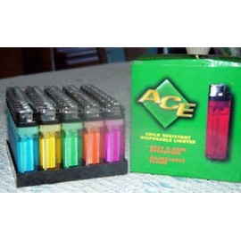 Disposable Lighters, Assorted Colors With Stand. Sold As a 50 Pack