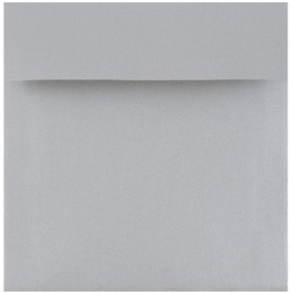 JAM PAPER 6 x 6 Square Metallic Invitation Envelopes - Silver Stardream - 25/Pack