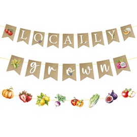 Locally Grown Baby Shower Decorations - Yoyuspy 3PCS Locally Grown Baby Shower Banner Garland Farmers Market Party Decor Fruit Vegetable Harvest Themed Gender Reveal Party Supplies Pre-Assembly