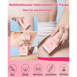 ENSSU 2-in-1 Rasierer Damen Intimrasierer für Frauen mit LED-Licht, Wiederaufladbarer Bikini Trimmer Damen Intimbereich mit LCD-Display, Elektrorasierer frau für Beine/Arme/Bikinizone, wasserdicht