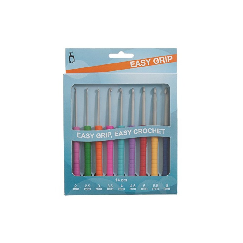 Pony P39810 Easy Grip Crochet Hook Set, Multi, 15 x