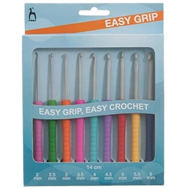 Pony P39810 Easy Grip Crochet Hook Set, Multi, 15 x 1.5 x 16 cm