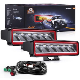 Nilight LED Light Pods 6.5 Inch 2PCS 30W 3250LM Spot Light Bar LED Fog Light w/ 16AWG Wiring Kit for Driving Light Bumper Light Reverse Light Auxiliary Light on Truck ATV UTV Jeep