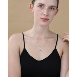 Halora Silver Necklaces for Women, 925 Sterling Silver Chain Necklace Infinity Crystal Necklaces Charm Pendant Jewellery Birthday Gifts for Girls Mum Her White Cubic Zirconia