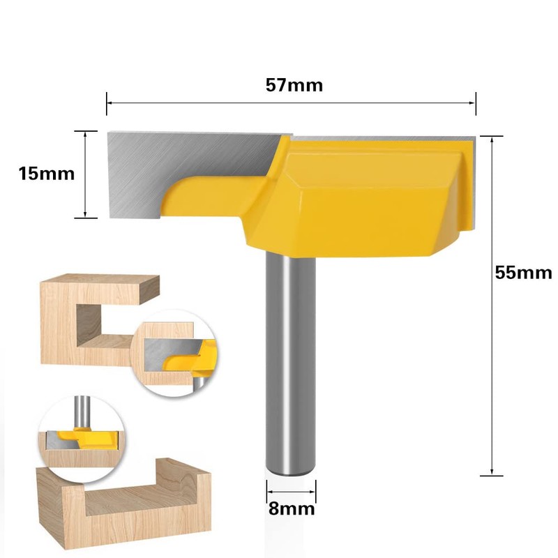 Saipor 8 mm Shank Floor Cleaning Cutter Set for Routers