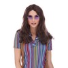 UNISEX BROWN 60'S 70'S PEACE OUT HIPPIE HIPPY SYNTHETIC HAIR