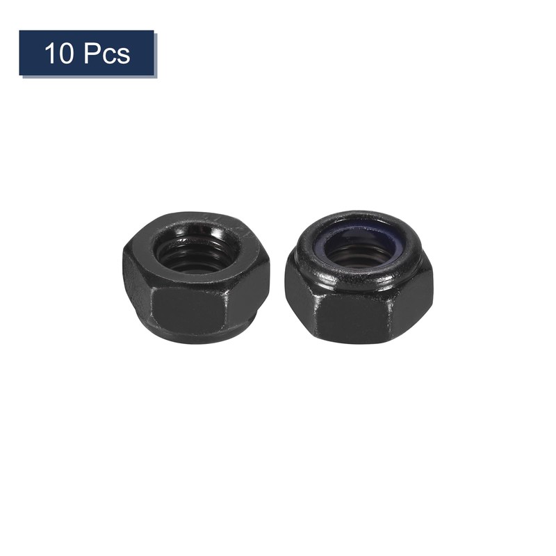 sourcing map 10Pcs M8 x 1.25 Nylon Insert Hex Lock