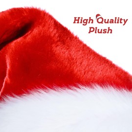 BOSONER Santa Hats Adult: Christmas Hat Xmas Holiday Hat Unisex Velvet for Christmas New Year Party Supplies