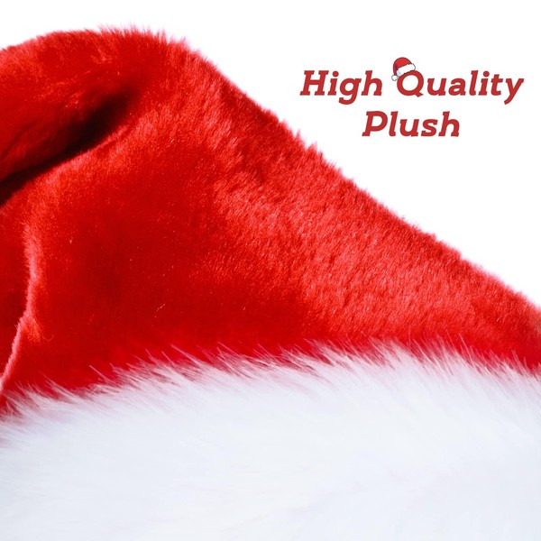 BOSONER Santa Hats Adult: Christmas Hat Xmas Holiday Hat Unisex Velvet for Christmas New Year Party Supplies